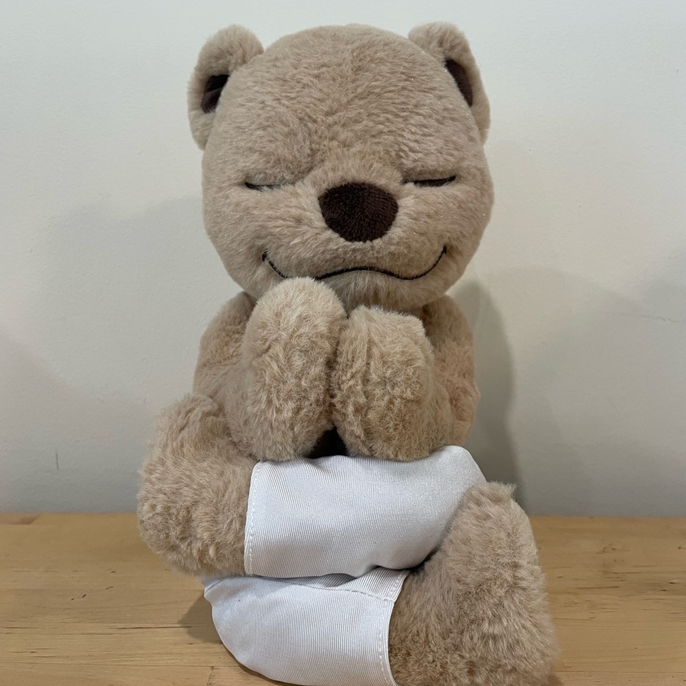 Meddy Teddy Yoga Bear Adorable Tan Plush Bear with White Pants